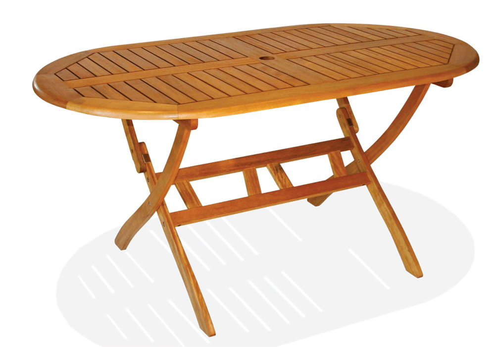 NEWCASTLE OVAL FOLDING TABLE 150 x 85 x 72Cm