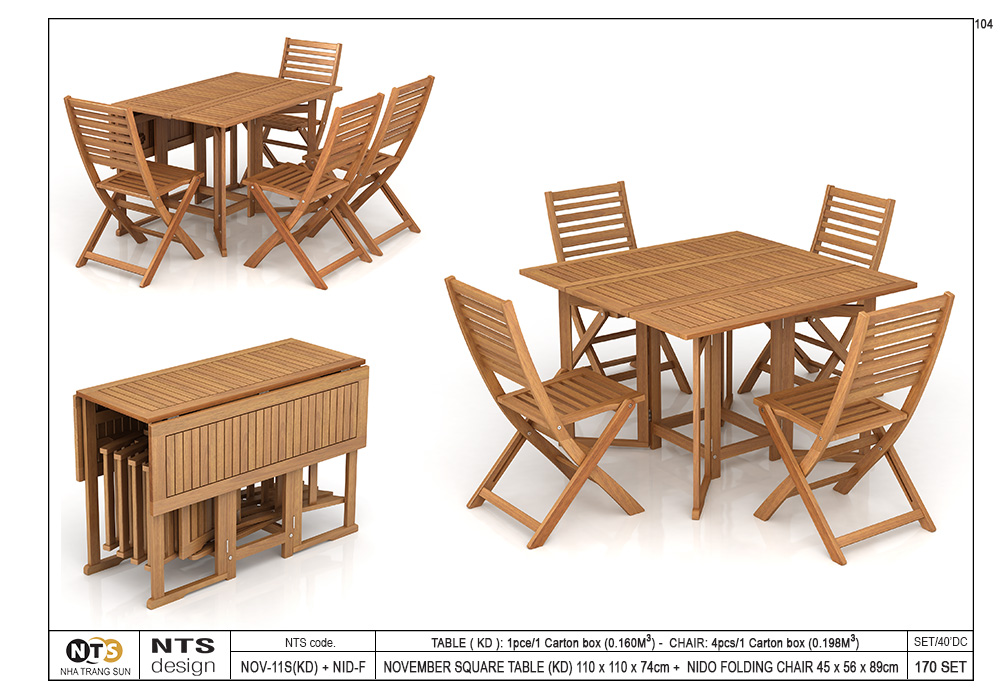 NOVEMBER SQUARE TABLE (KD) 110 x 110 x 74cm