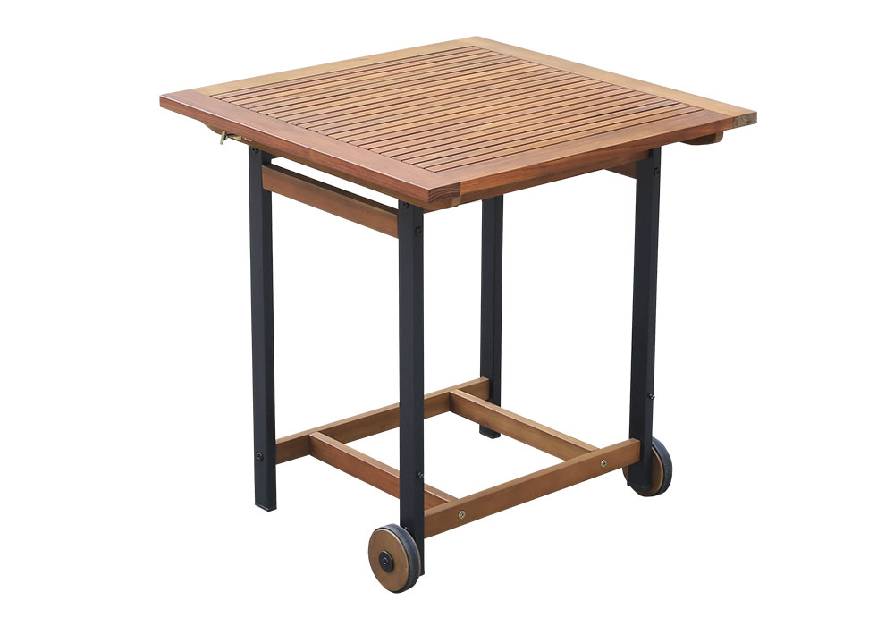 CAMPING SQUARE TABLE 70 x 70 x 72cm - Powder Coated Steel/Wood.