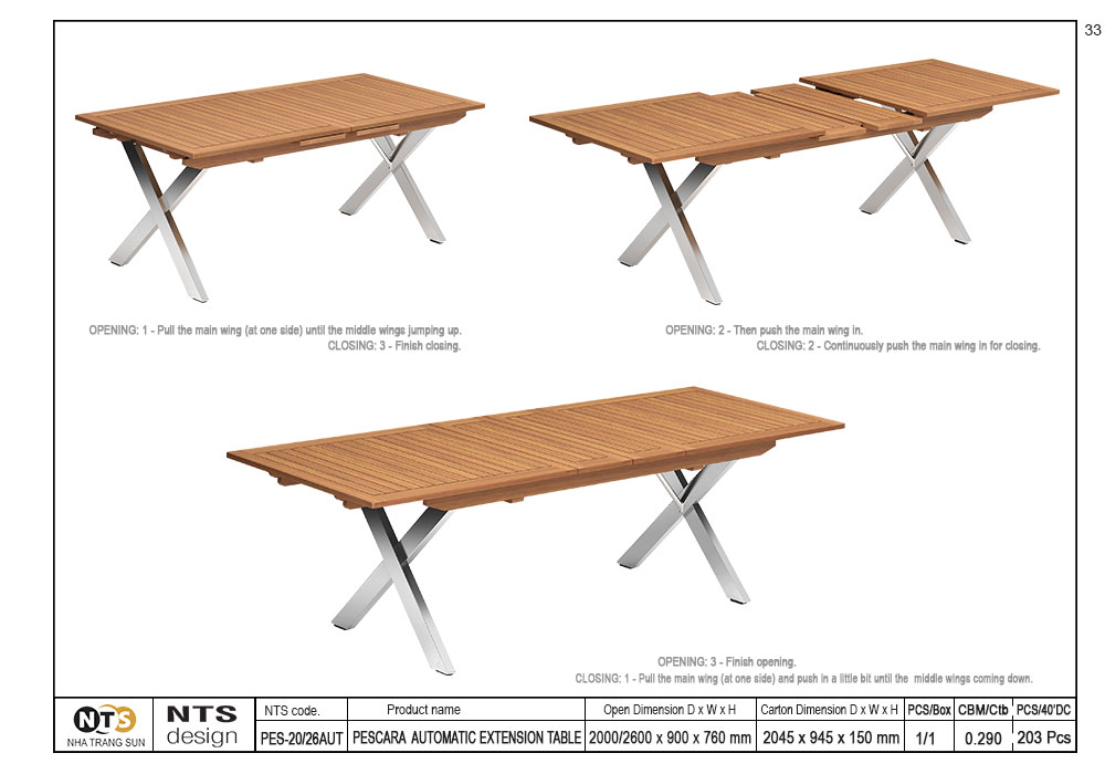 (Set 9pcs) PESCARA AUTOMATIC EXTENSION TABLE + BONDI STACKING ARMCHAIR/02